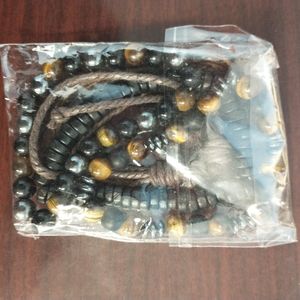 Tigers eye, hematite, leather bracelets